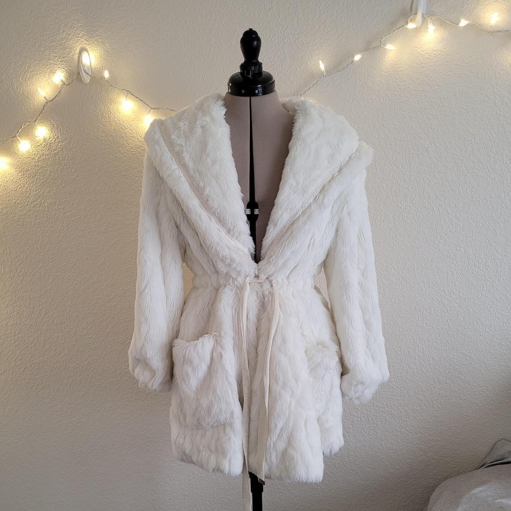 LIZ LISA White Faux Fur Coat